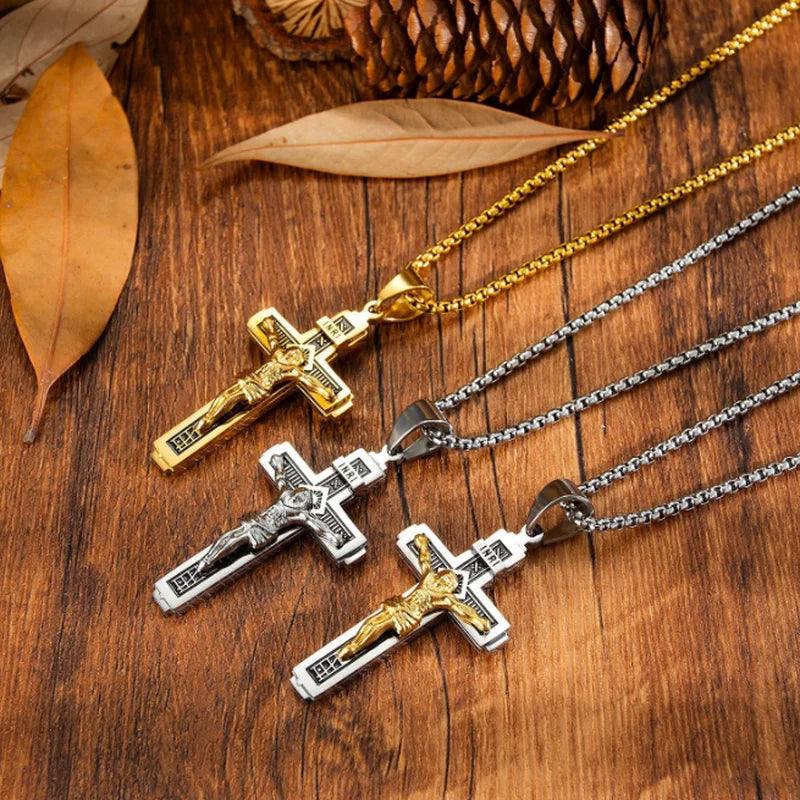 Natural Onyx Cross Pendant For Men Protection