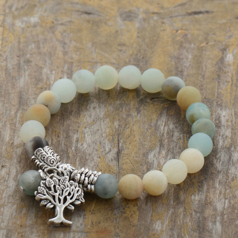 Natural Amazonite Tree Of Life Bead Bracelet™