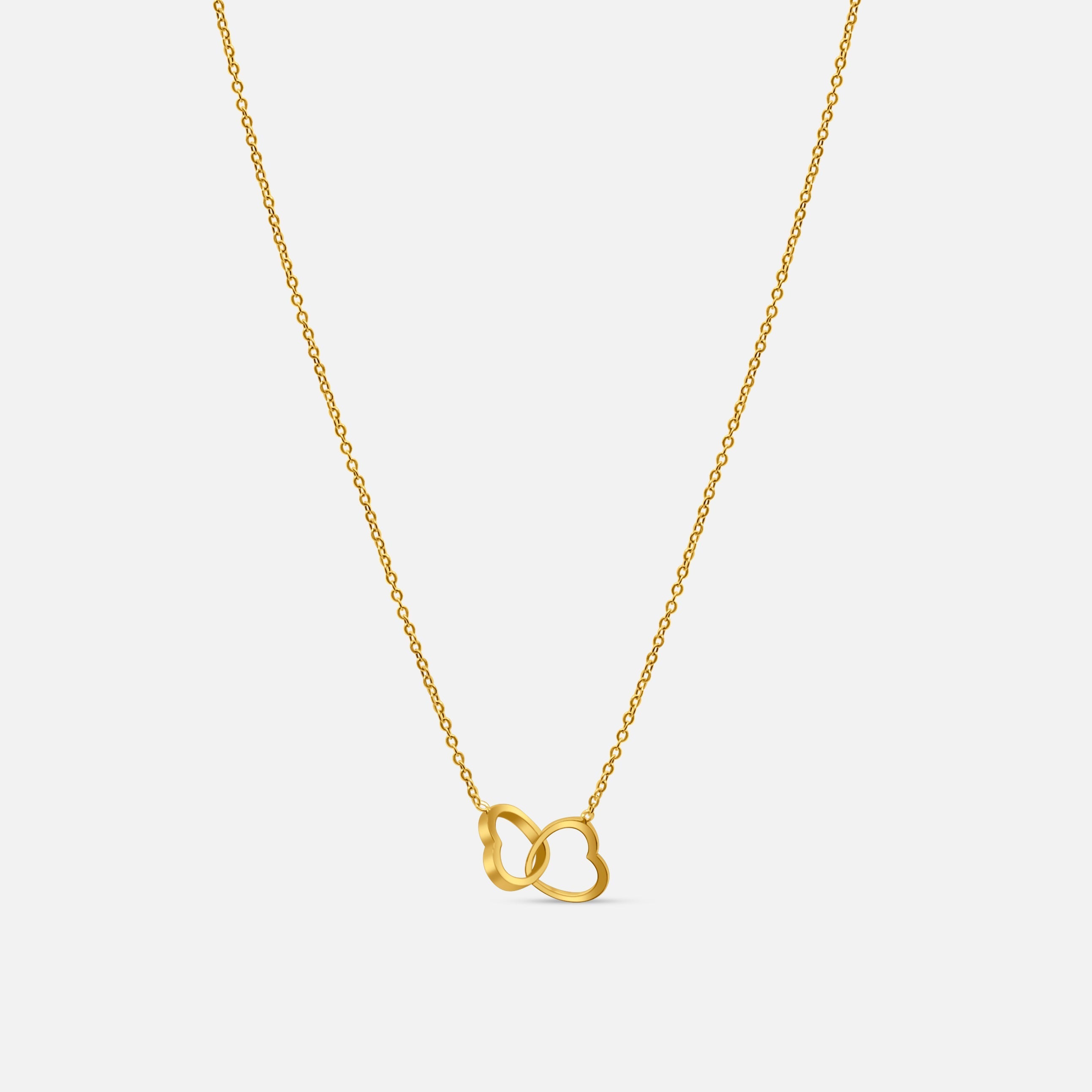 Interlock Heart Necklace - Gold