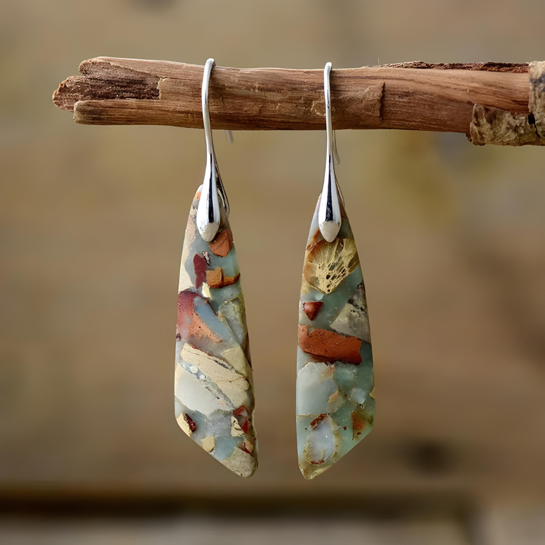 VINTAGE NATURE STONE EARRINGS
