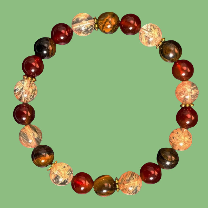 Natural Tigereye Crystal Beaded Bracelet Signature Edition