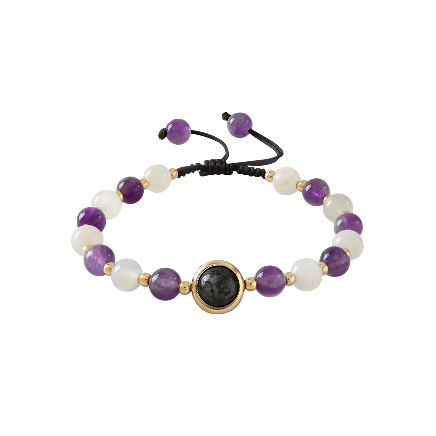 White Moonlight Amethyst Bracelet Handwoven Elite