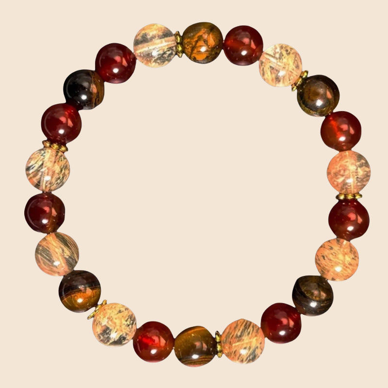 Natural Tigereye Crystal Beaded Bracelet Signature Edition