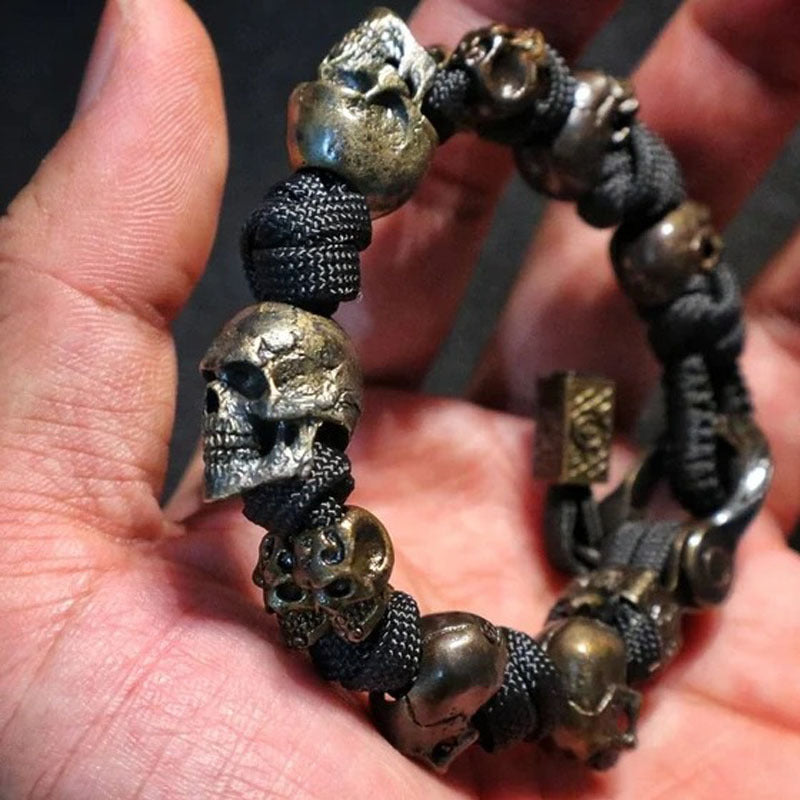 Hand Woven Gothic Skull Bracelet Limited Edition