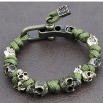 Hand Woven Gothic Skull Bracelet Limited Edition
