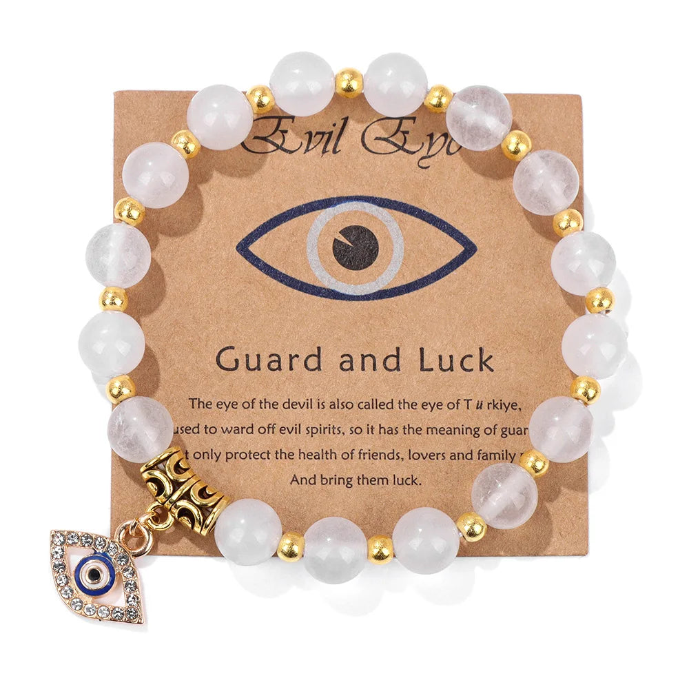 Natural Evil Eye Beads Bracelet Protection Gift For Women