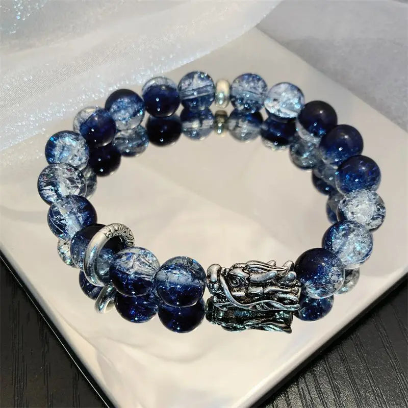 Blue Crystal Dragon Bracelet - for Balance