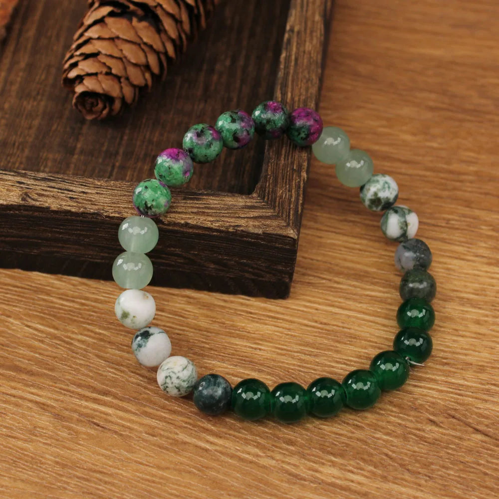 Handcrafted Green Agate Bracelet For Men And Women