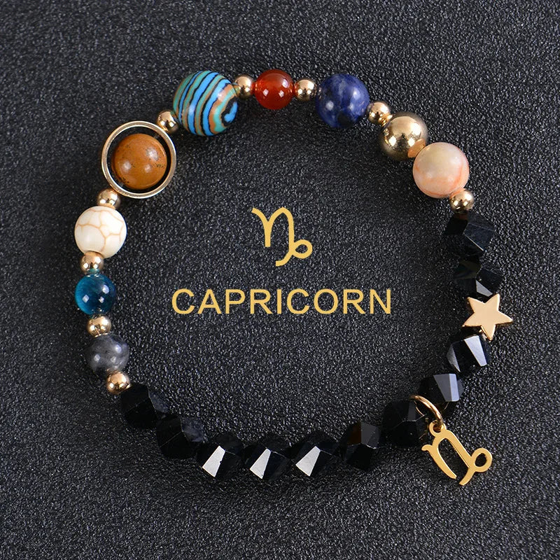 Handcrafted Natural Crystal Zodiac Bracelet For Women