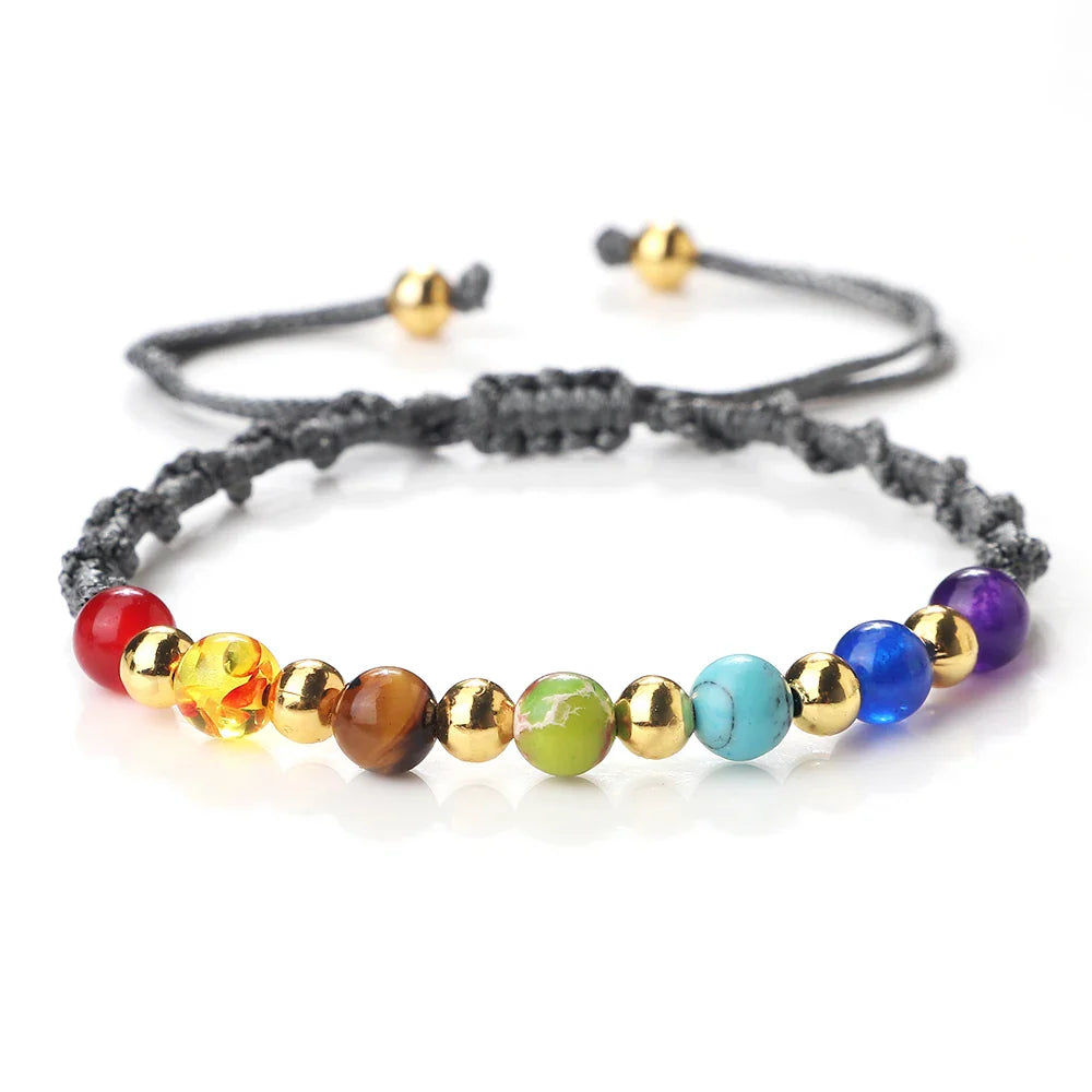 7 Chakra Gemstone Bracelet For Balance Unisex