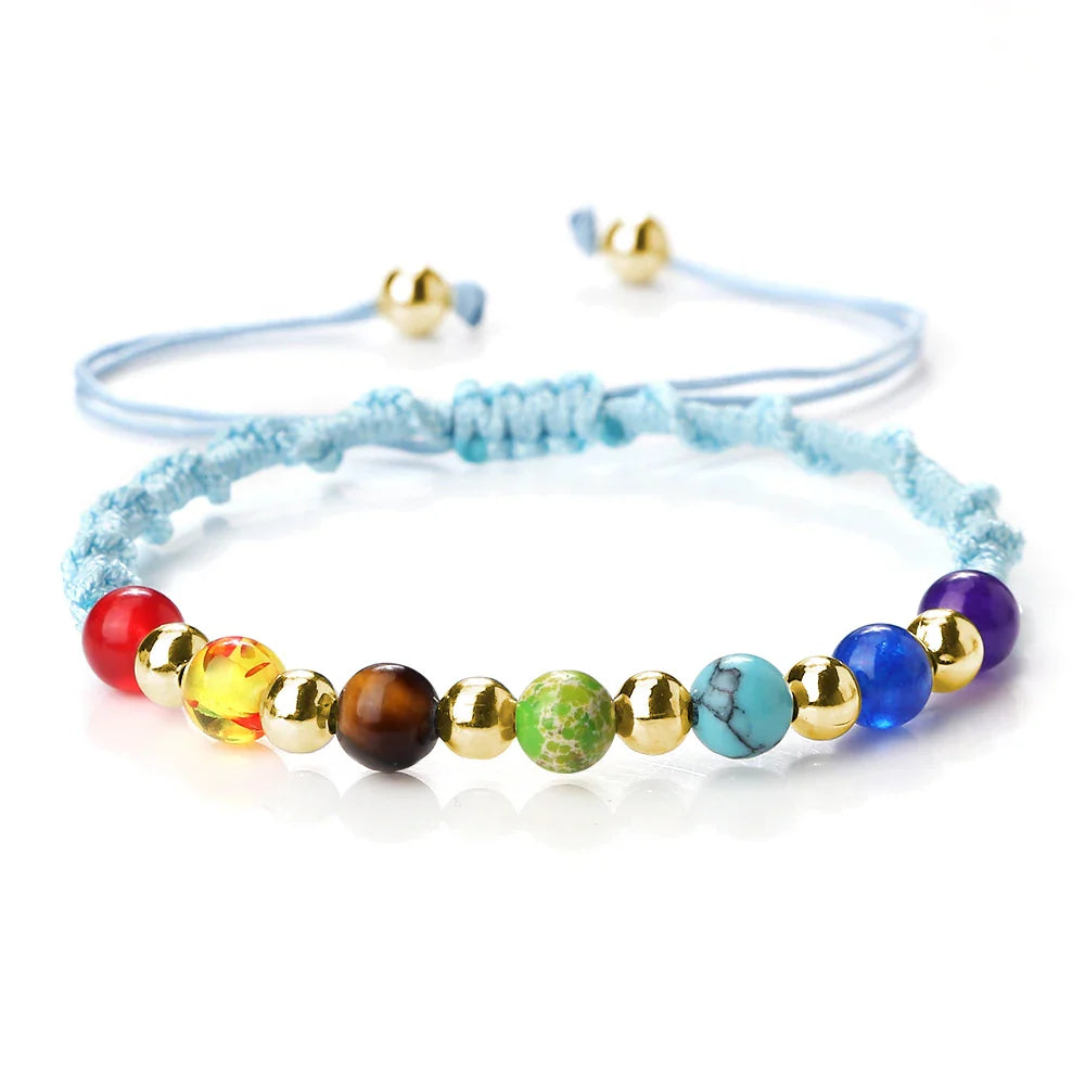 7 Chakra Gemstone Bracelet For Balance Unisex