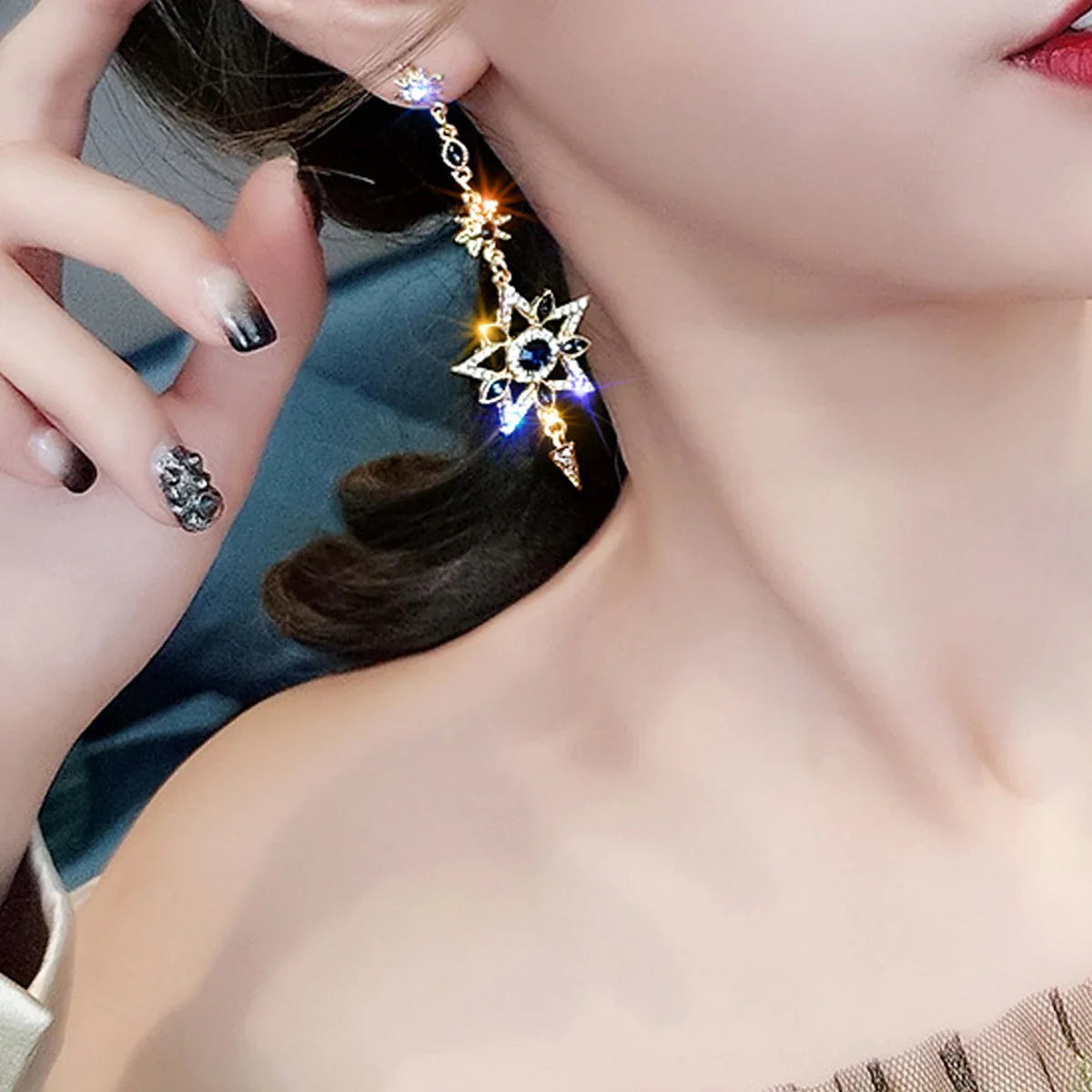 Star Moon Tassel Earrings