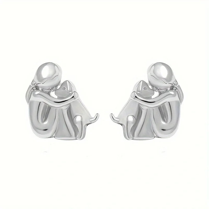 Sweet Two-Tone Hugging Earrings