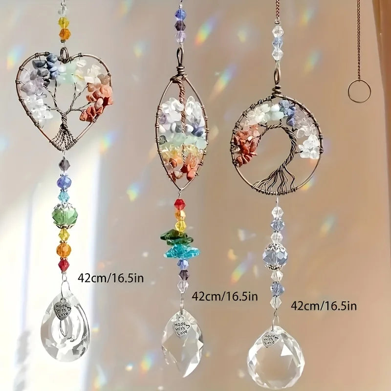 Handcrafted Crystal Life Tree Suncatcher by Tinkers for Love and Serenity
