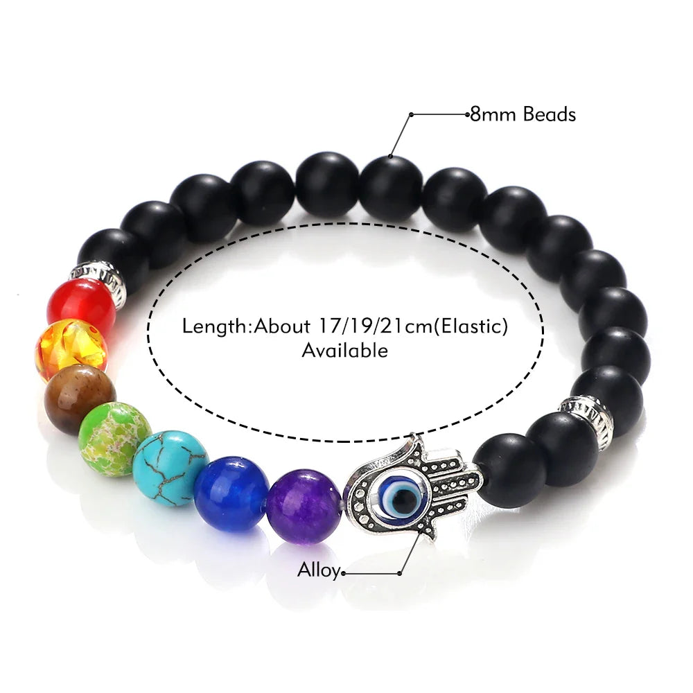 Handcrafted Natural 7 Chakra Tiger Eye Bracelet for Men