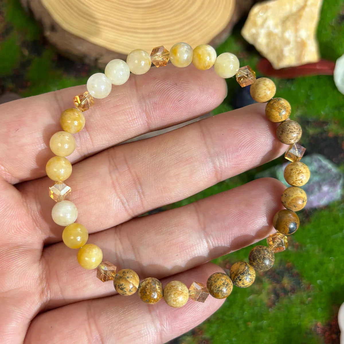 Citrine Natural Stone Bracelet Unisex Abundance Success 6mm
