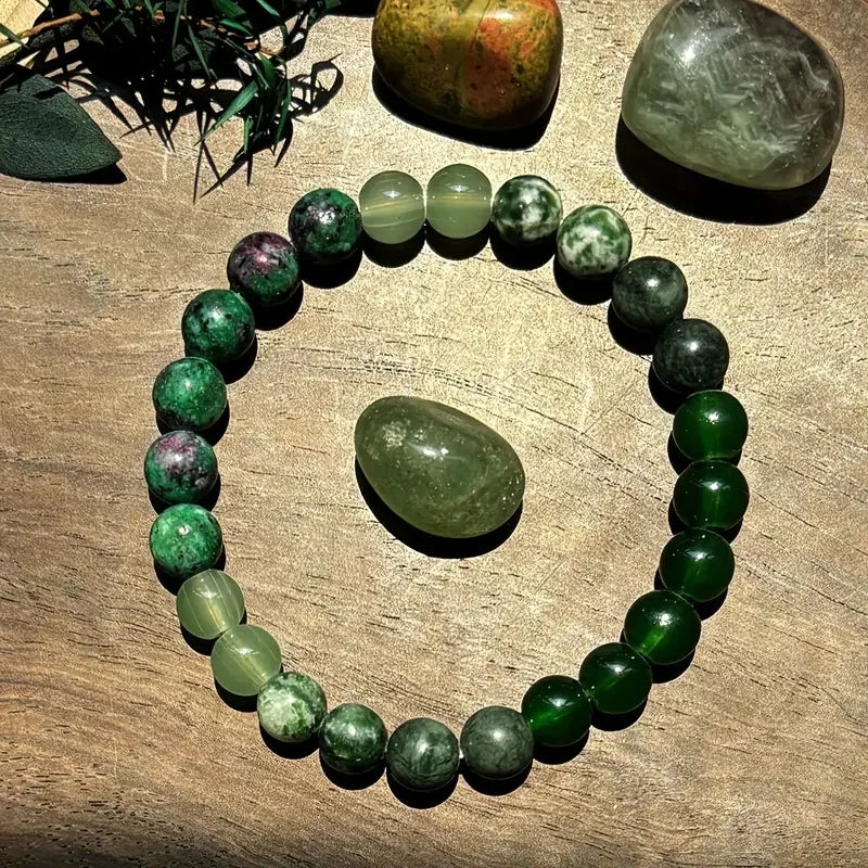 Handcrafted Green Agate Bracelet For Men And Women