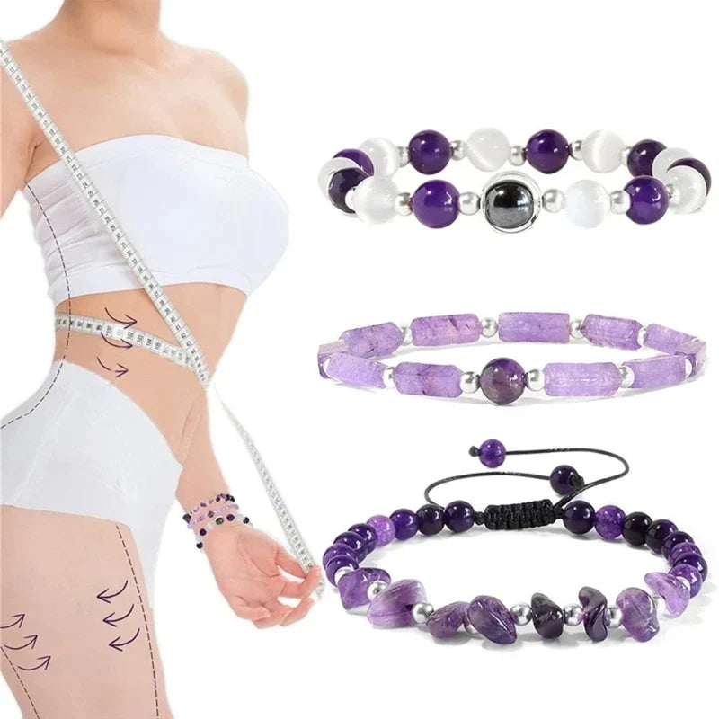 Handcrafted Amethyst Bracelet Set for Healing, Balance, and Meditation