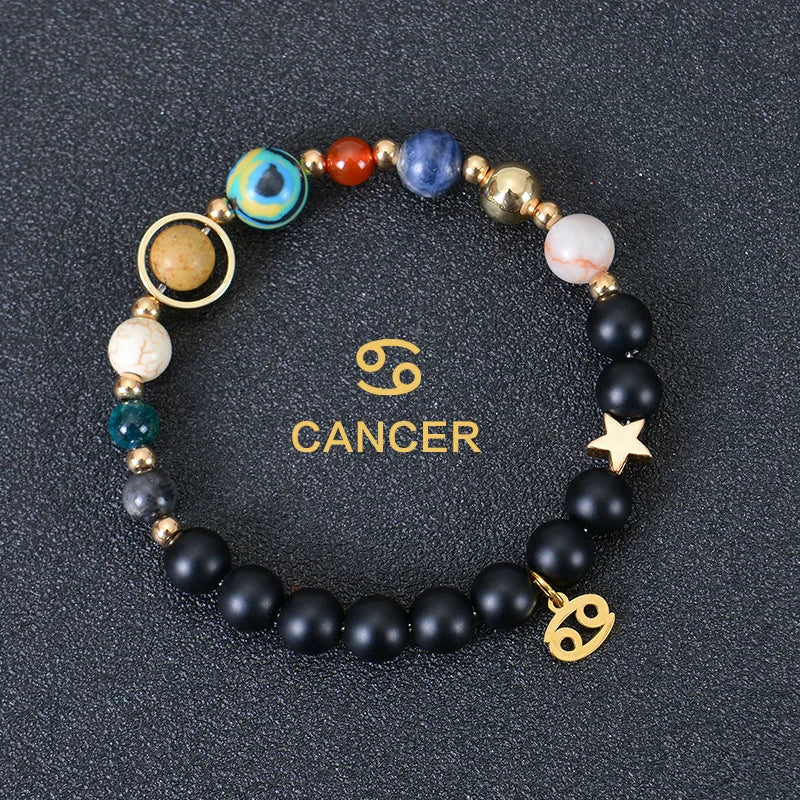 Handcrafted Natural Crystal Zodiac Bracelet For Women