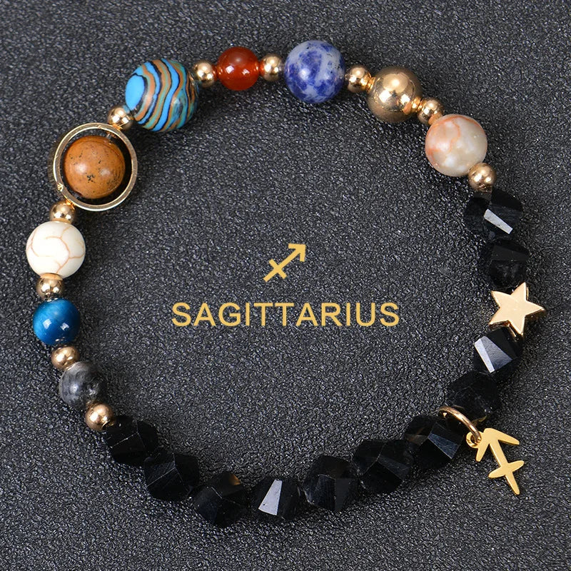 Handcrafted Natural Crystal Zodiac Bracelet For Women