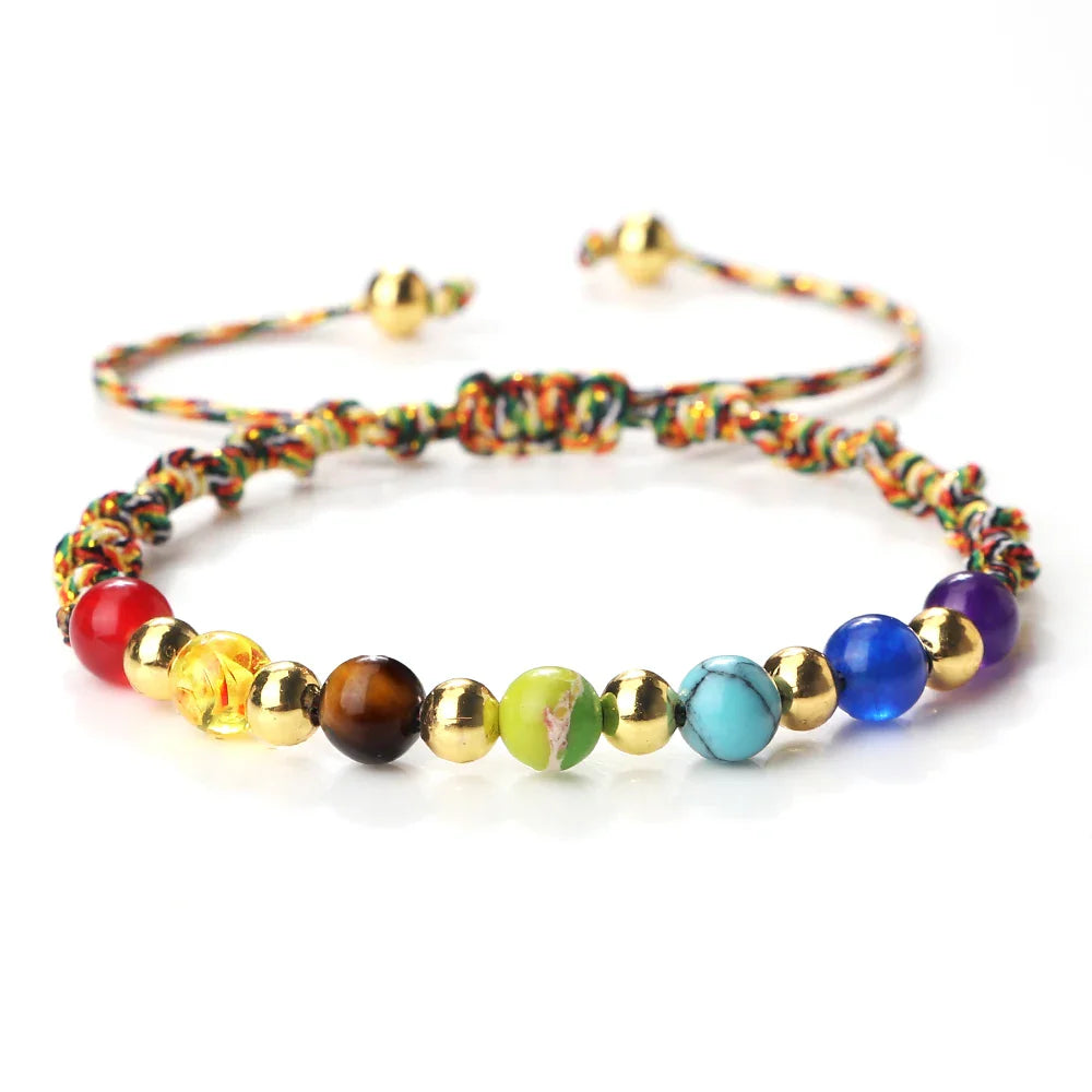 7 Chakra Gemstone Bracelet For Balance Unisex