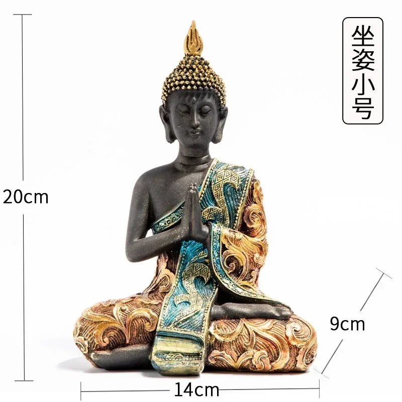 Large Buddha Statue Green Resin Buddha Sculpture Home Decor