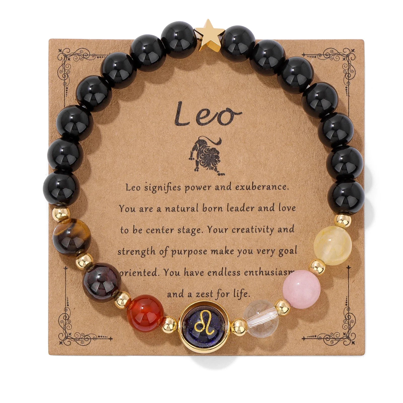 Obsidian Tiger Eye Zodiac Bracelet Balance
