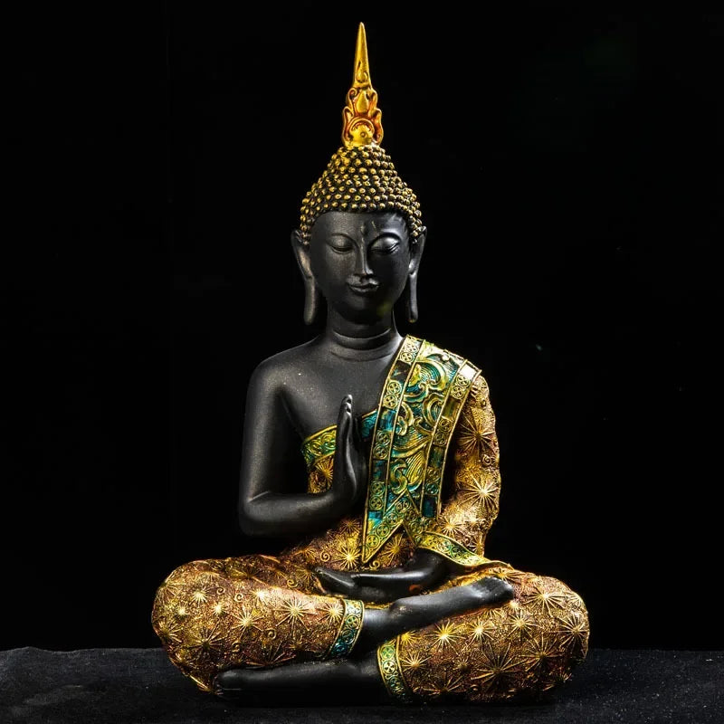 Large Buddha Statue Green Resin Buddha Sculpture Home Decor