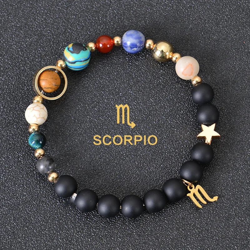 Handcrafted Natural Crystal Zodiac Bracelet For Women