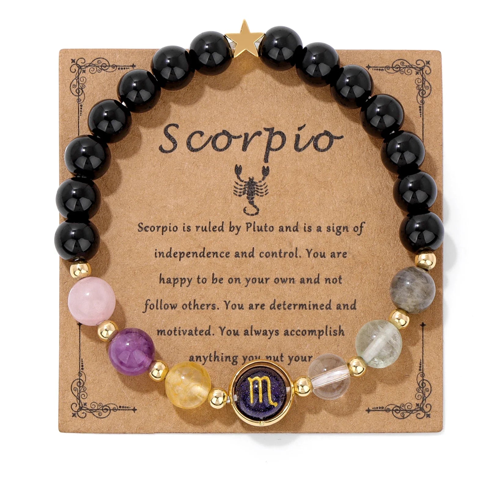 Obsidian Tiger Eye Zodiac Bracelet Balance