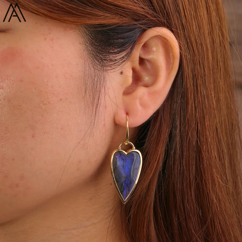Classic Heart Stone Earrings