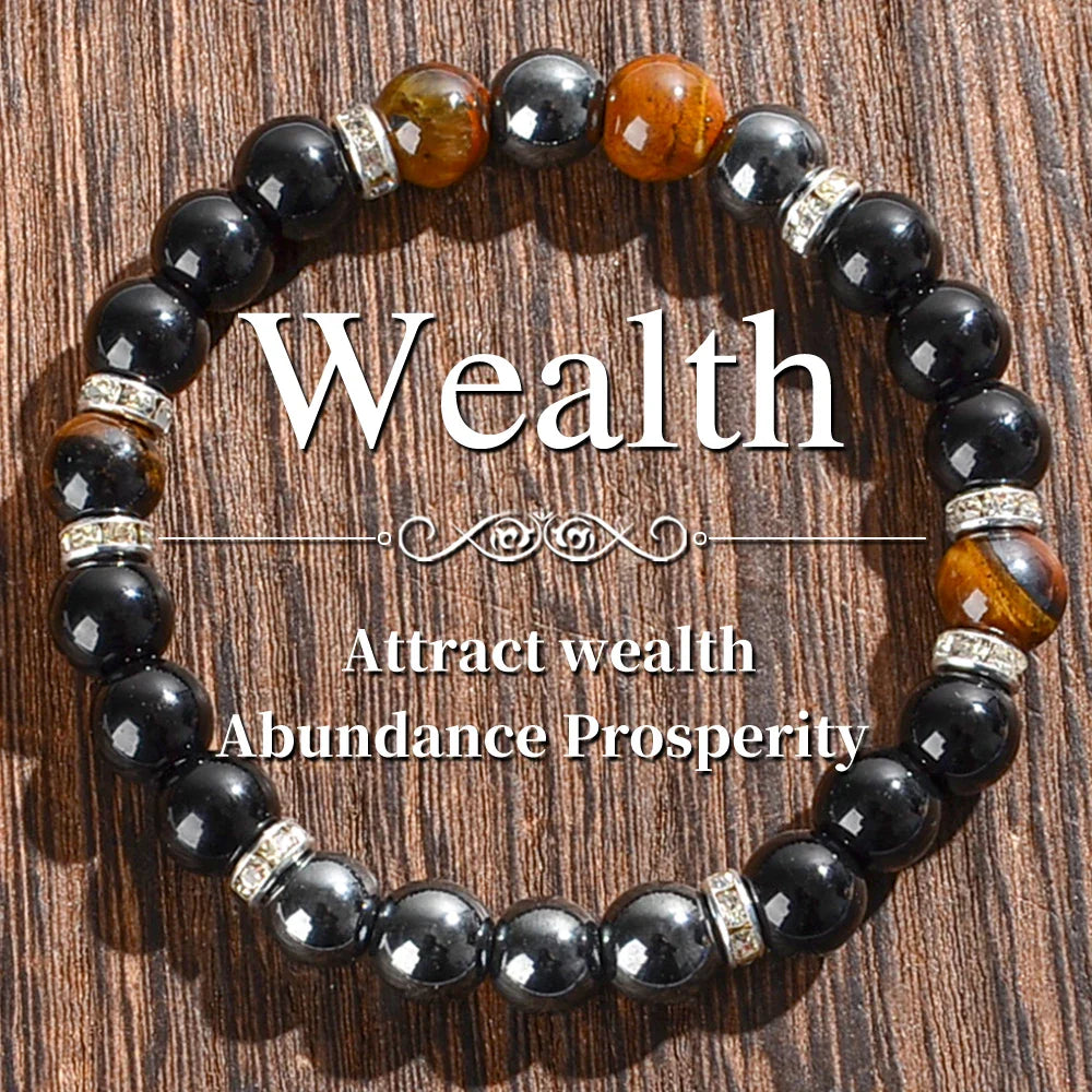 Natural Tiger Eye Amethyst Bracelet Protection For Women