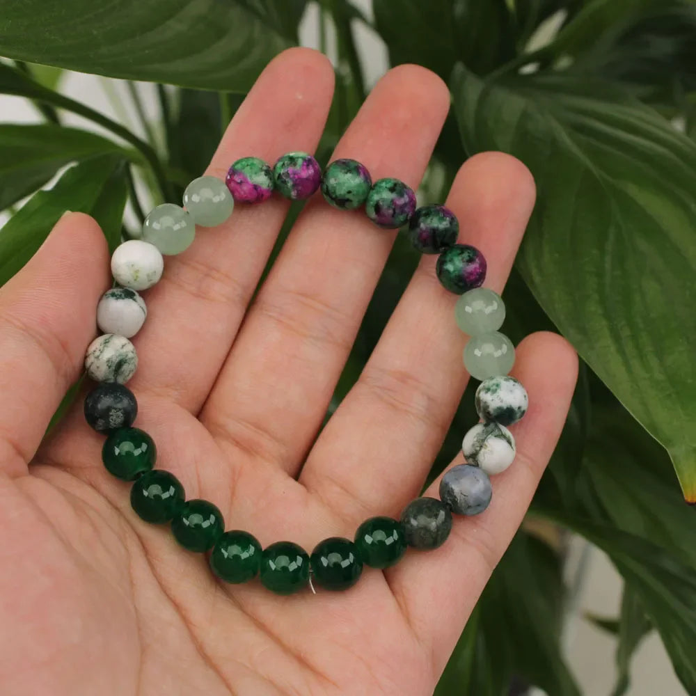 Handcrafted Green Agate Bracelet For Men And Women