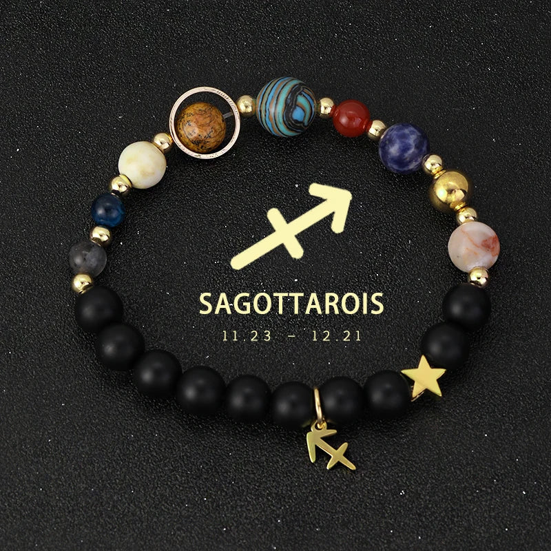 Planet Bracelet Eight Planets Stones Zodiac Signs Gift