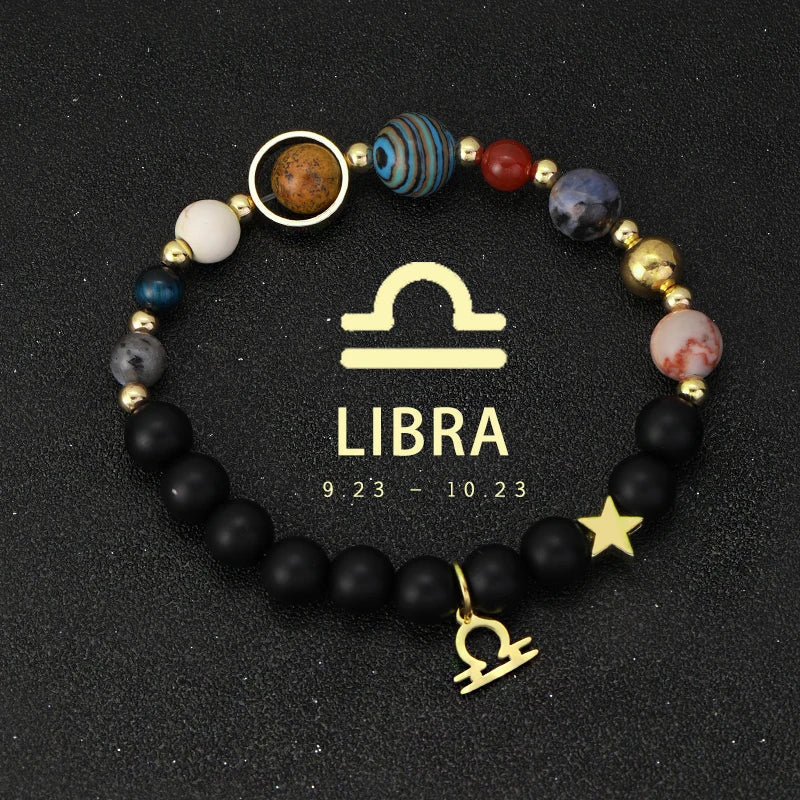 Planet Bracelet Eight Planets Stones Zodiac Signs Gift