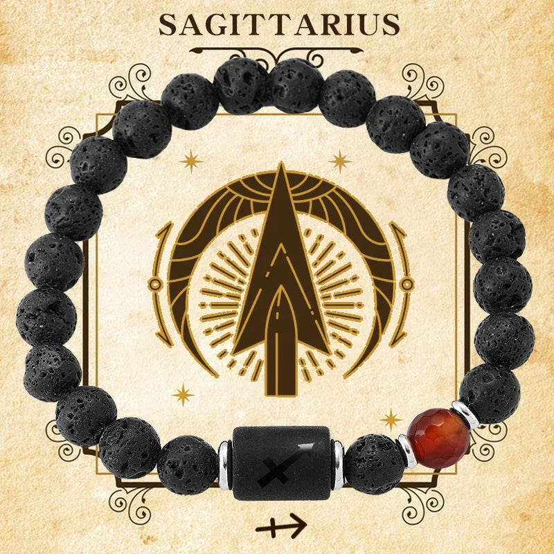 12 Zodiac Signs Natural Gemstone Bracelets For Friendship