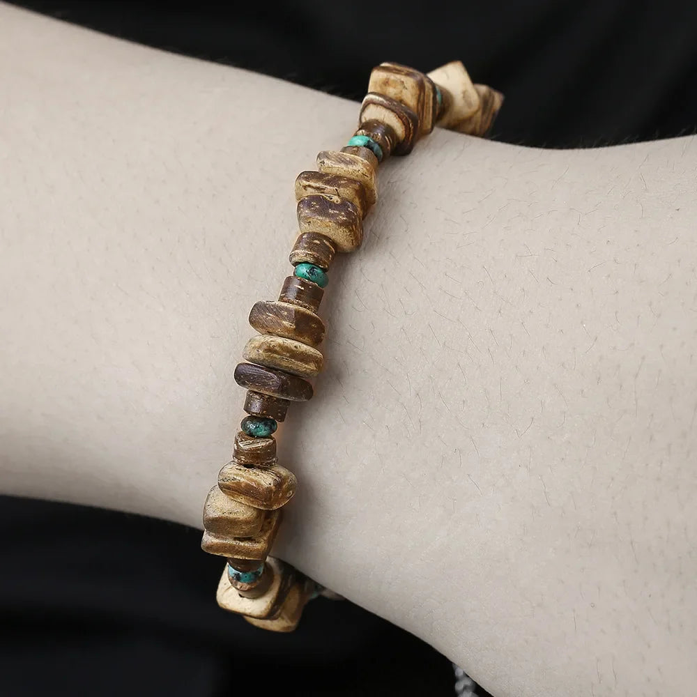 Bohemian Elastic Men's Bracelet Wood Pearl Coconut Shell