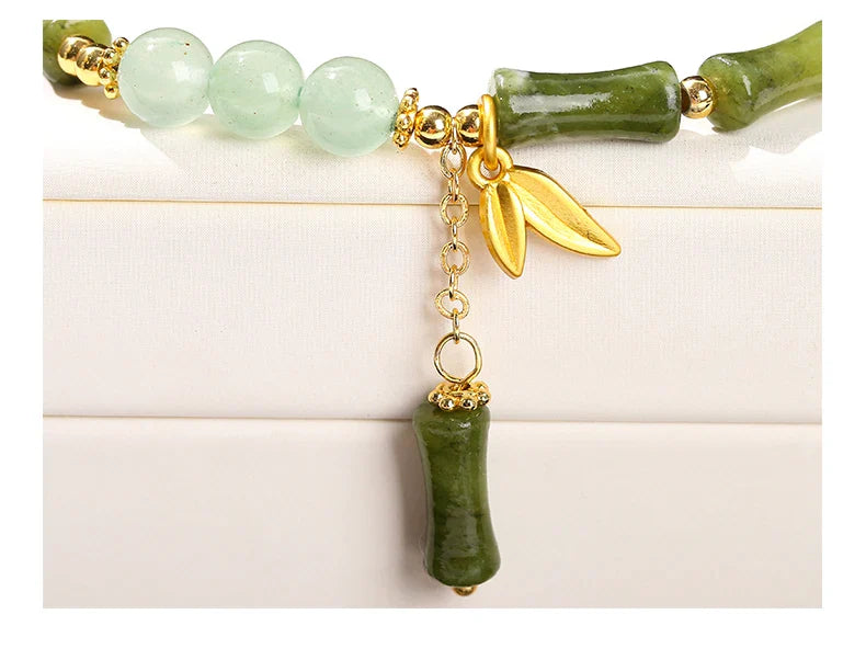 JD Southern Jade Bamboo Leaf Pendant Bracelet Limited