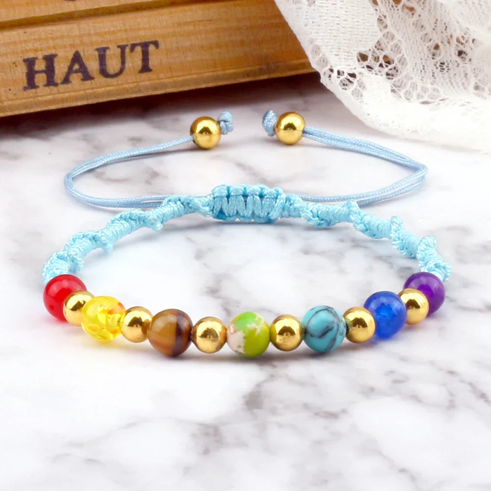 7 Chakra Gemstone Bracelet For Balance Unisex