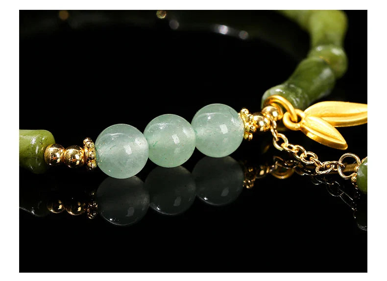 JD Southern Jade Bamboo Leaf Pendant Bracelet Limited