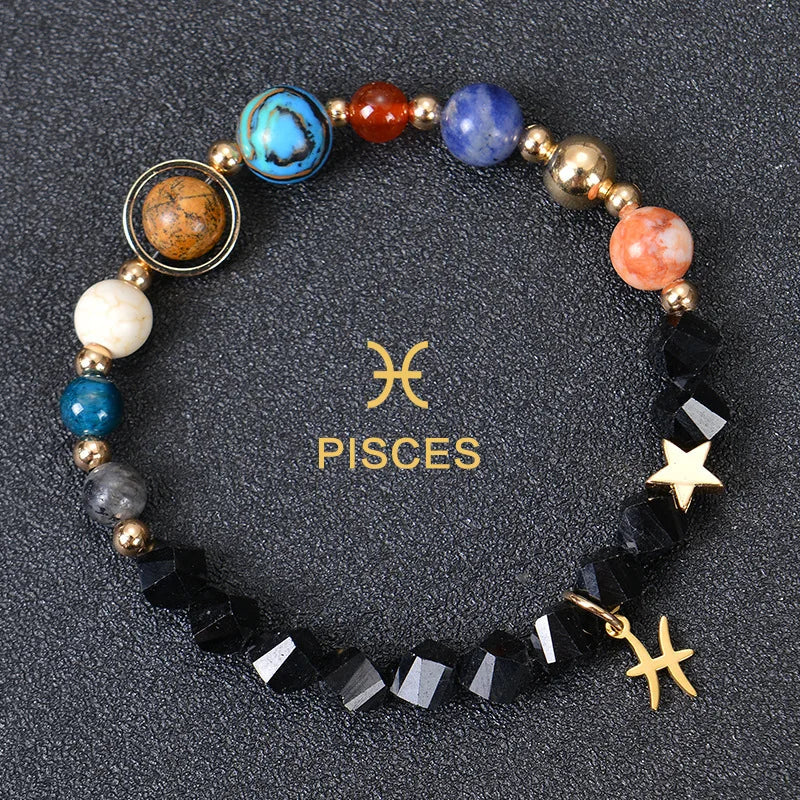 Handcrafted Natural Crystal Zodiac Bracelet For Women