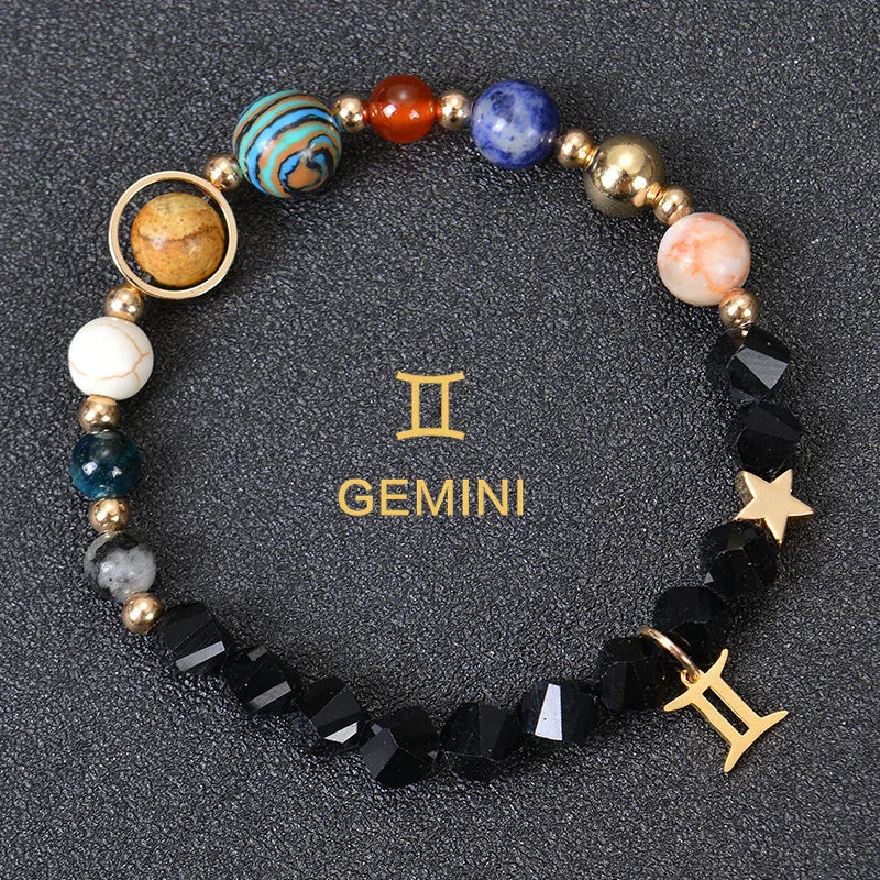 Handcrafted Natural Crystal Zodiac Bracelet For Women