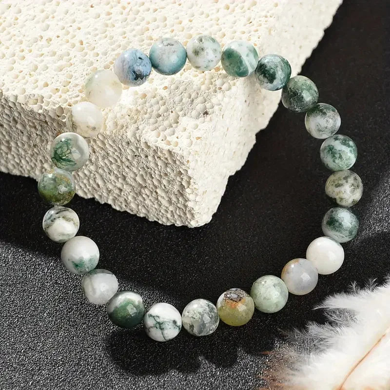 Dendritic Agate Depression Healing Crystal Bracelet Unisex