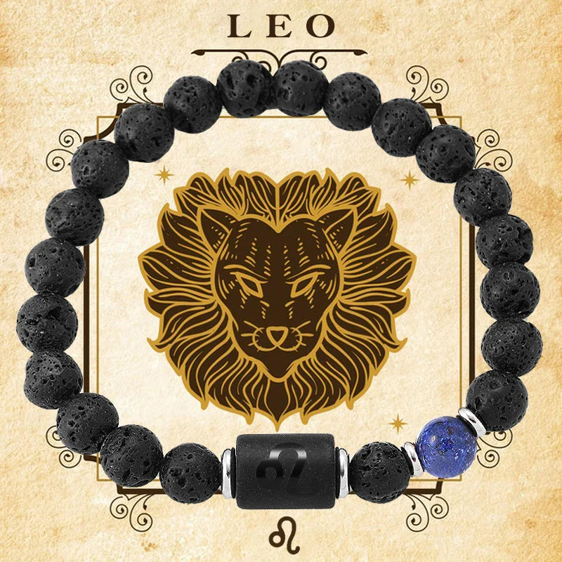 12 Zodiac Signs Natural Gemstone Bracelets For Friendship