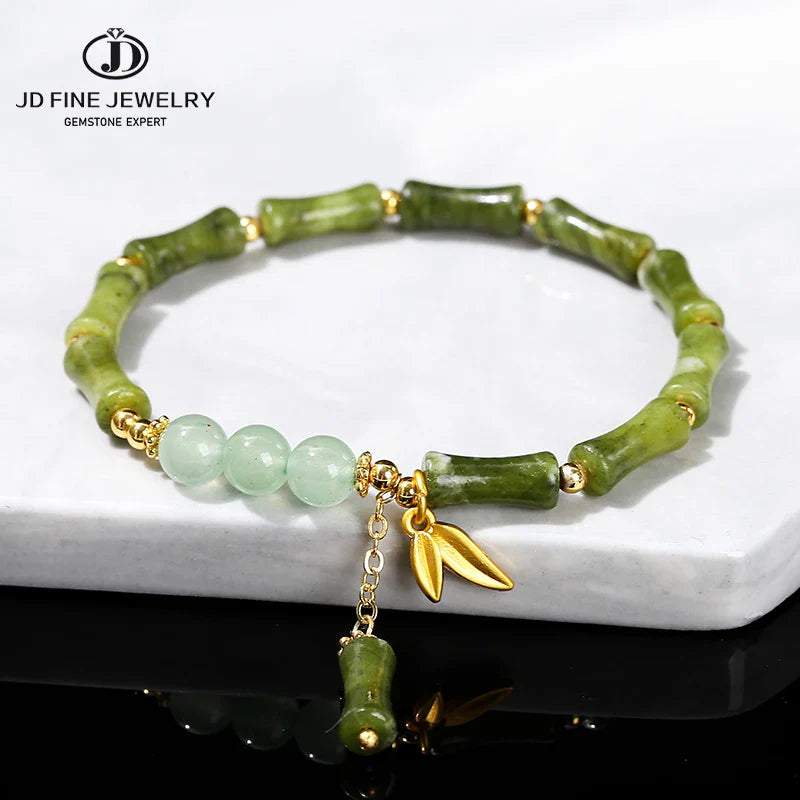 JD Southern Jade Bamboo Leaf Pendant Bracelet Limited