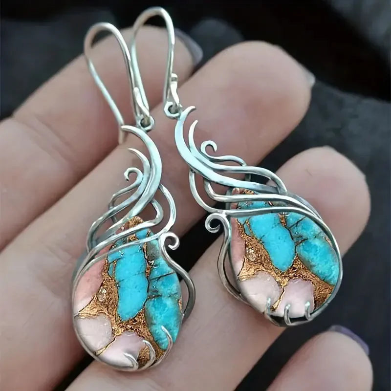 Bohemian Turquoise Earrings For Women Vintage Jewelry Gift