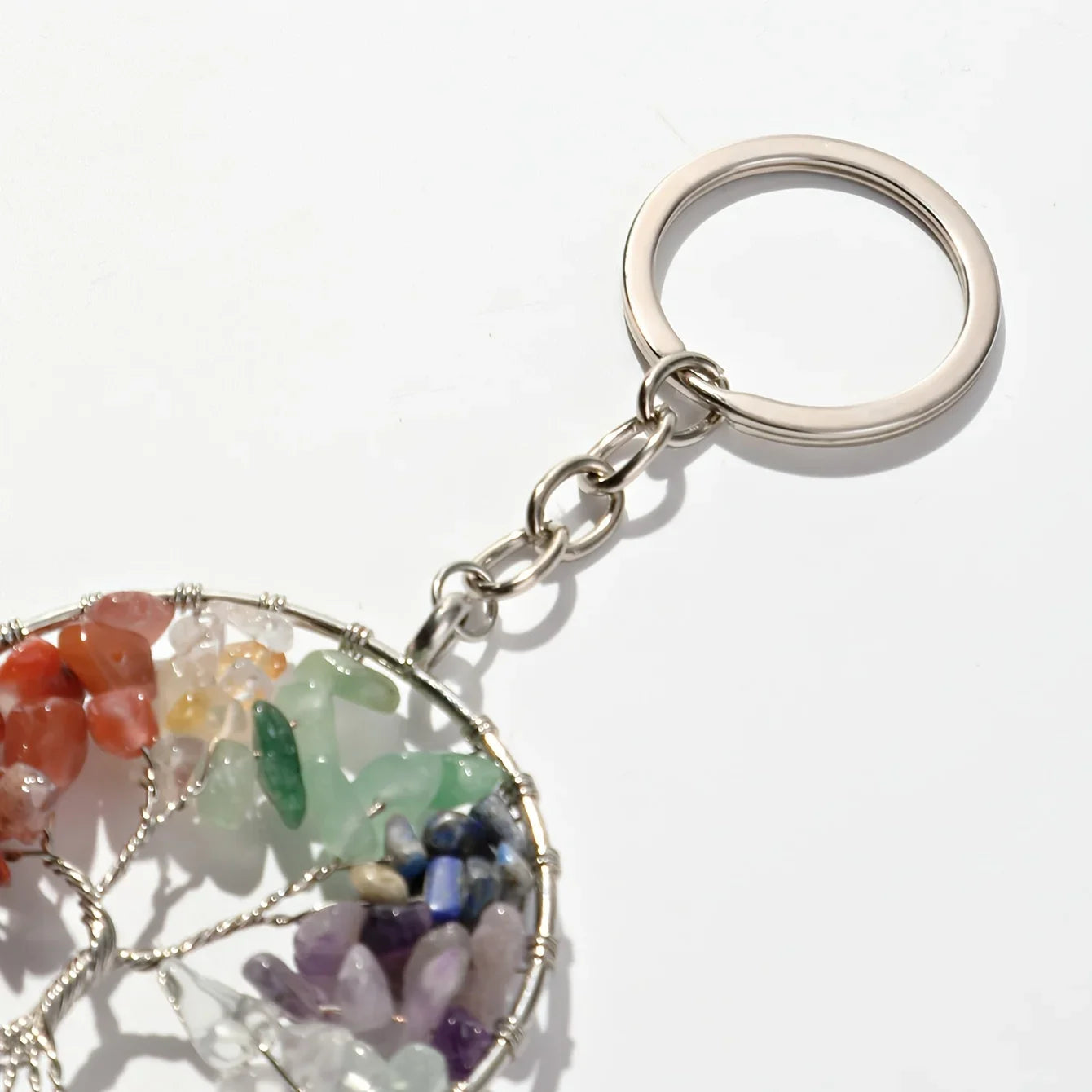 Tree Of Life Gemstone Keychain Protection For Her