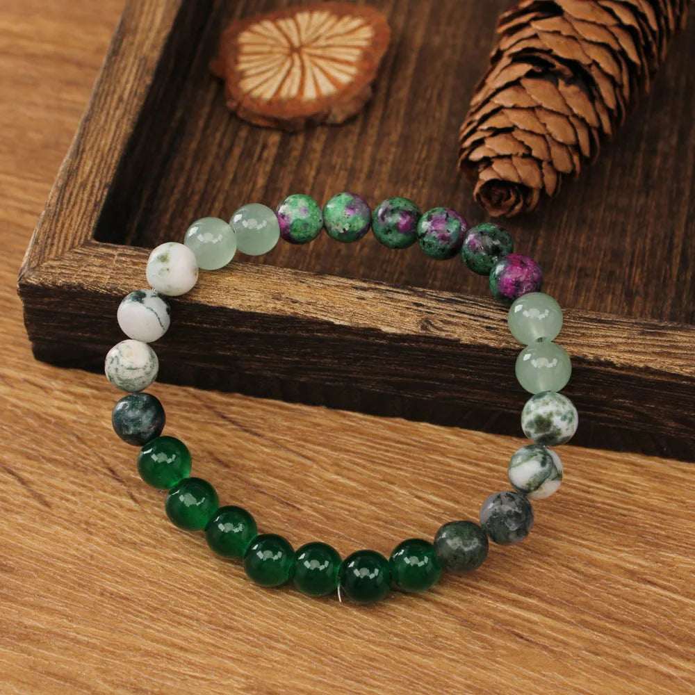 Handcrafted Green Agate Bracelet For Men And Women