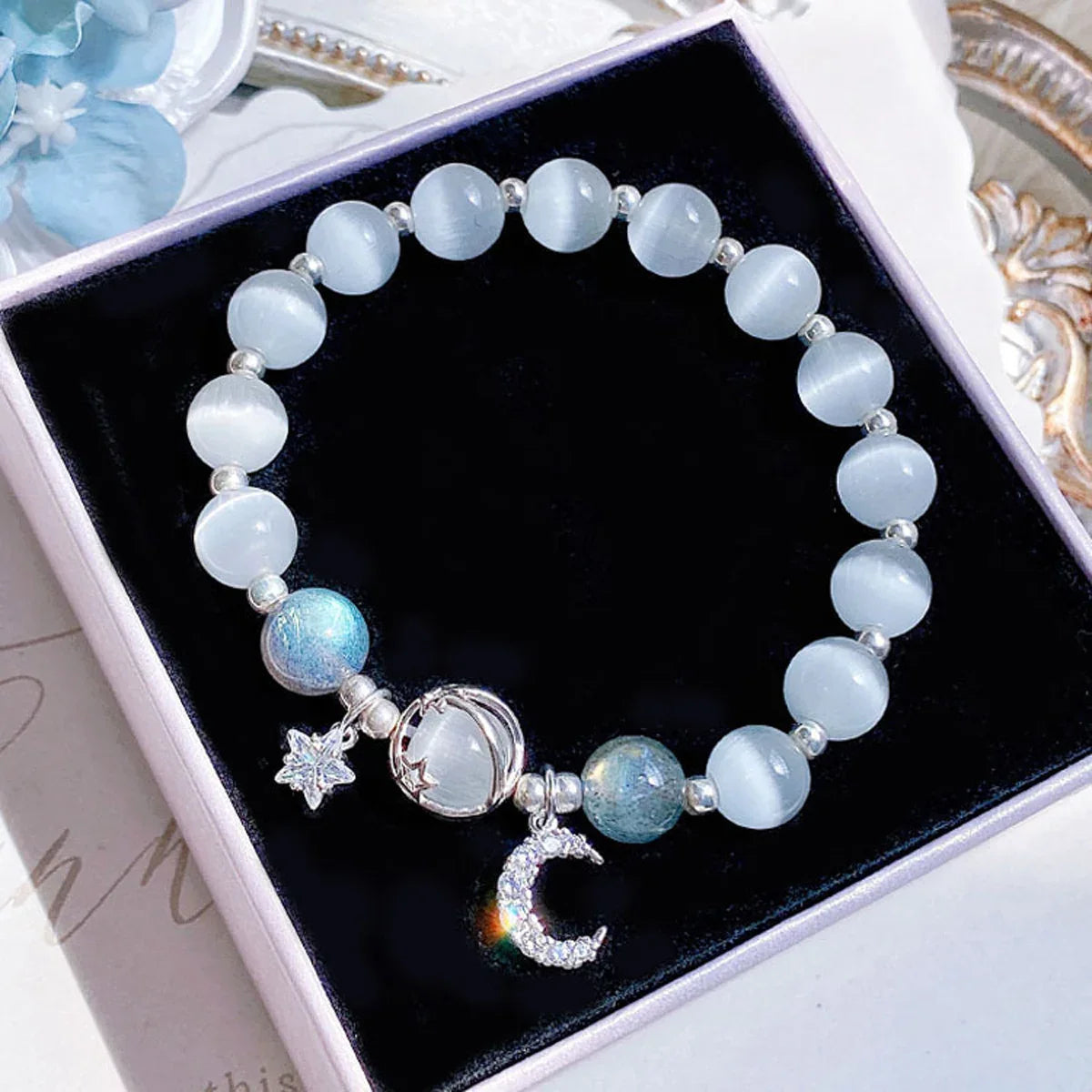 Handcrafted Cat's Eye Moonstone Bracelet for Women