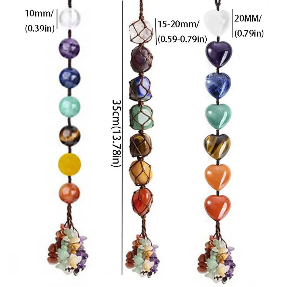 7 Chakras Crystal Hanging Ornament Car Pendant Handmade